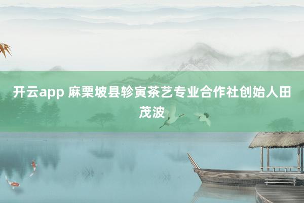 开云app 麻栗坡县轸寅茶艺专业合作社创始人田茂波