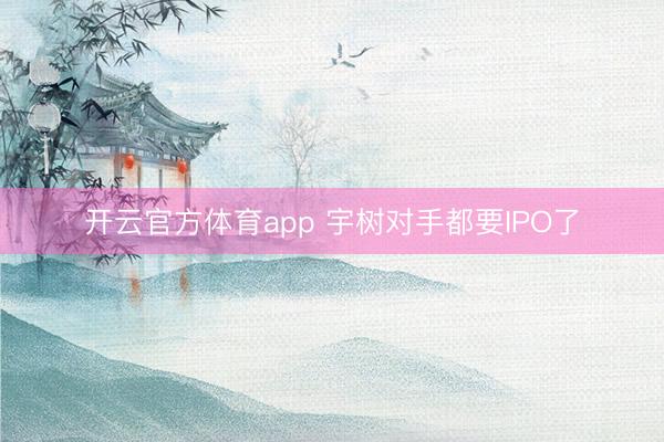 开云官方体育app 宇树对手都要IPO了