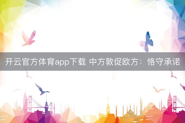开云官方体育app下载 中方敦促欧方：恪守承诺