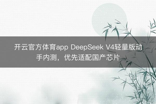 开云官方体育app DeepSeek V4轻量版动手内测,优先适配国产芯片