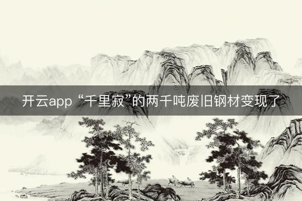 开云app “千里寂”的两千吨废旧钢材变现了