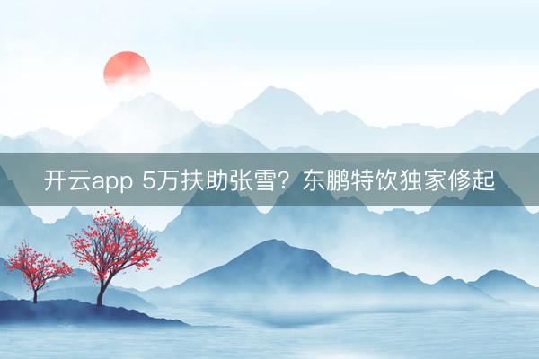 开云app 5万扶助张雪?东鹏特饮独家修起