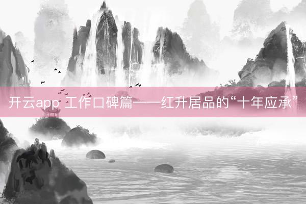 开云app 工作口碑篇——红升居品的“十年应承”