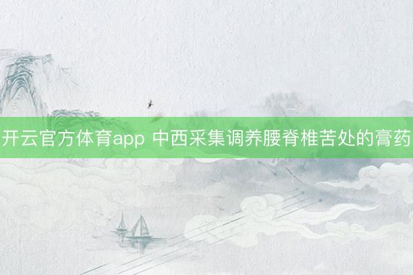 开云官方体育app 中西采集调养腰脊椎苦处的膏药