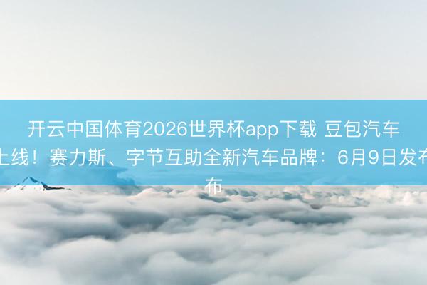 开云中国体育2026世界杯app下载 豆包汽车上线！赛力斯、字节互助全新汽车品牌：6月9日发布