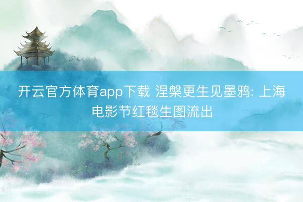 开云官方体育app下载 涅槃更生见墨鸦: 上海电影节红毯生图流出