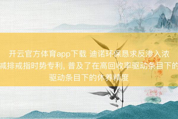 开云官方体育app下载 迪诺环保恳求反渗入浓水回收与减排戒指时势专利， 普及了在高回收率驱动条目下的休养精度
