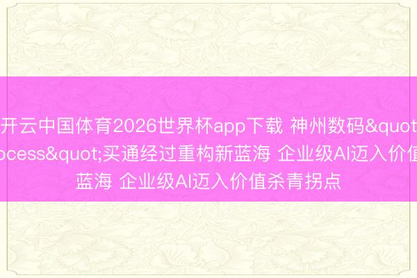 开云中国体育2026世界杯app下载 神州数码"Al for Process"买通经过重构新蓝海 企业级AI迈入价值杀青拐点
