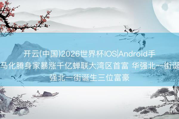 开云(中国)2026世界杯IOS|Android手机app下载 马化腾身家暴涨千亿蝉联大湾区首富 华强北一街诞生三位富豪